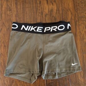 Nike Pro Women's Olive Green Shorts